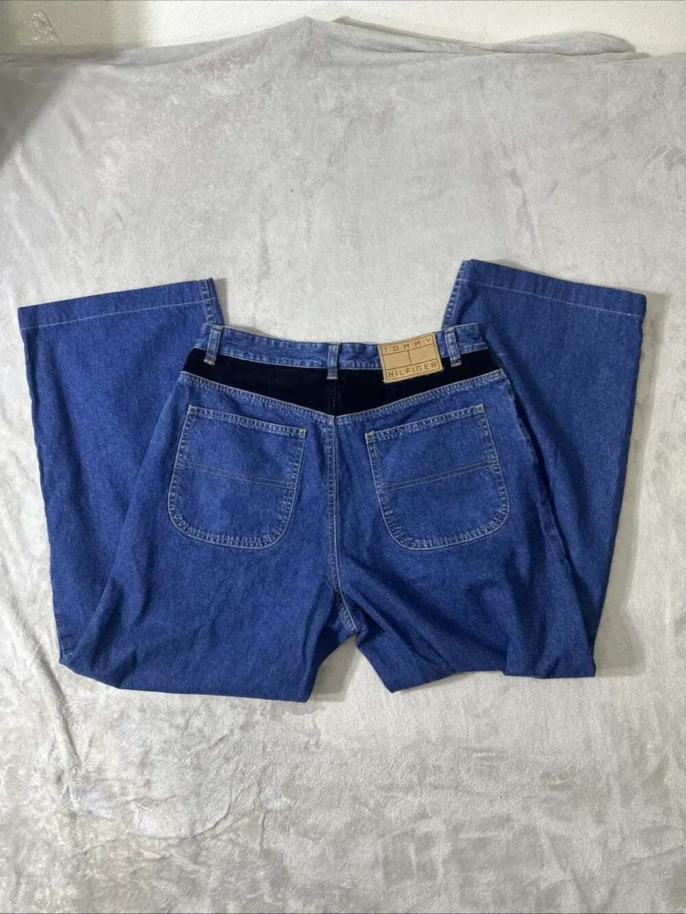 Tommy Hilfiger Womens Size 10 Y2K Wide Leg Blue Jeans High Rise Denim